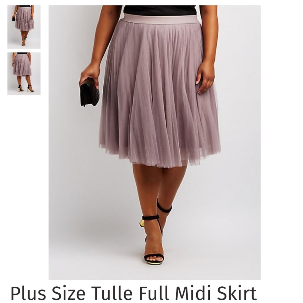 Lilac tulle midi skirt